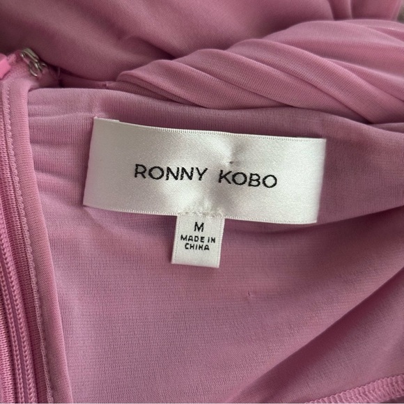 RONNY KOBO Pink Izel Asymmetric Twisted Mini Dress - Picture 10 of 10